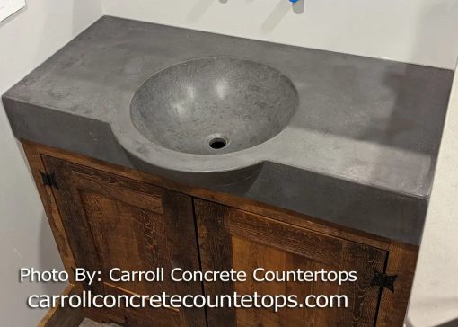 Concrete Countertop Round Cantilever Front Sink Form SDP-4C - Image 2