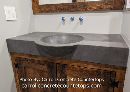 Concrete Countertop Round Cantilever Front Sink Form SDP-4C - Image 6